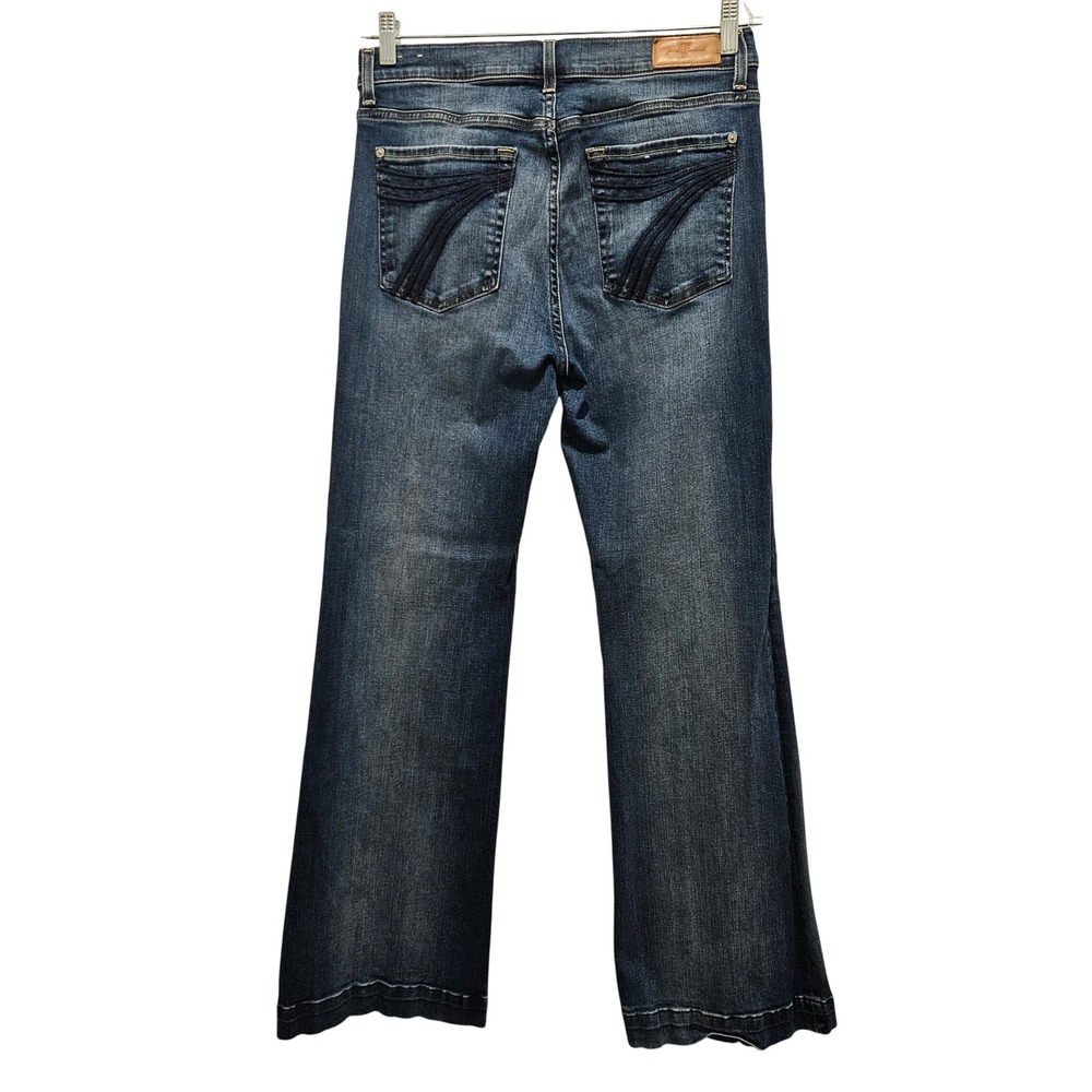 7 For All Mankind Dojo Jeans Womens 31 Blue Luxe Vintage Wide Leg Trouser Denim